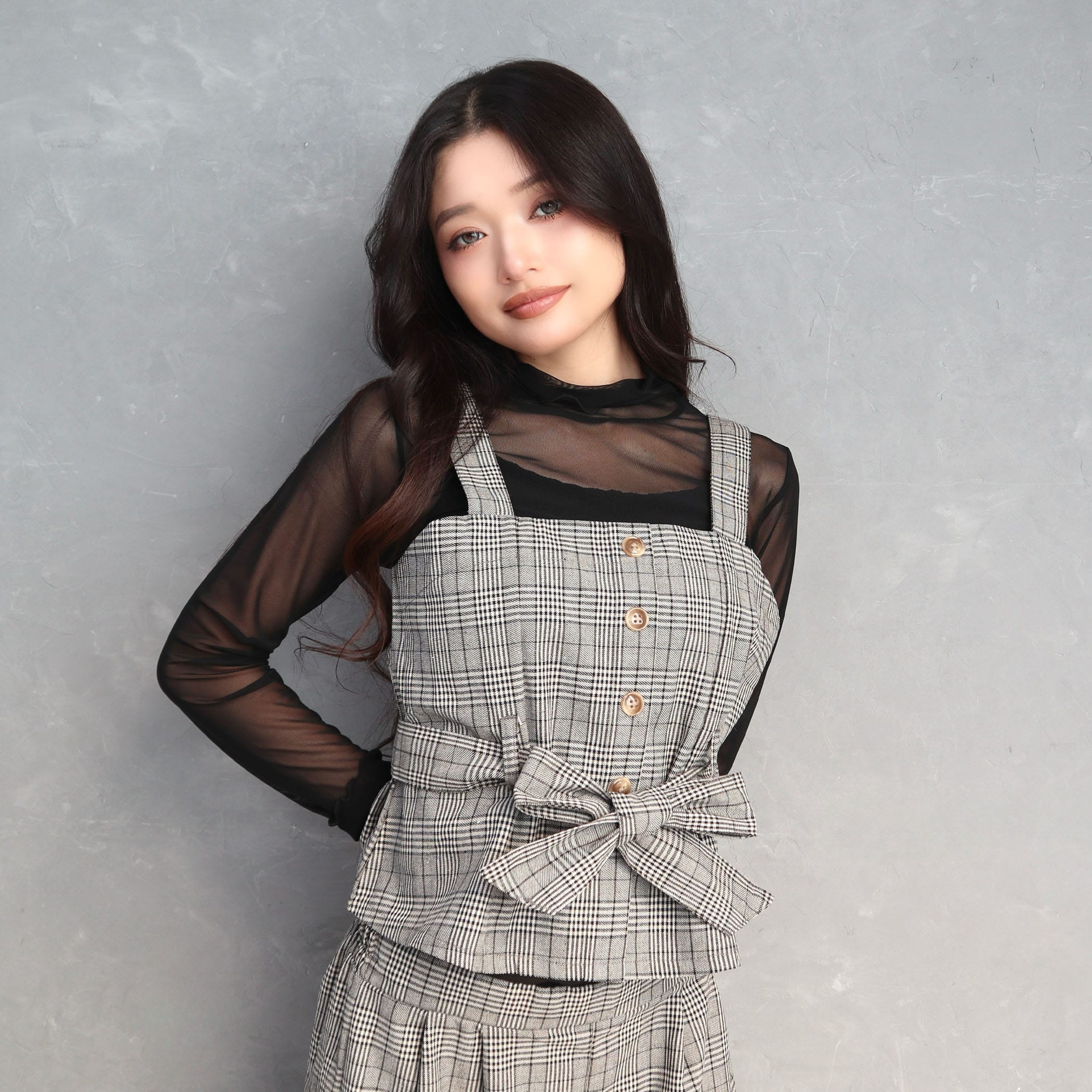チェック柄ビスチェセットアップ｜セットアップ｜CECIL McBEE(セシル