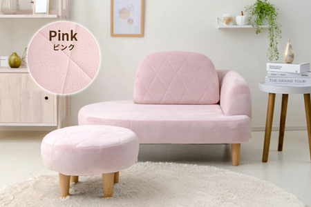 ふるなび限定】エレガントなコンパクトカウチソファ オットマン付き