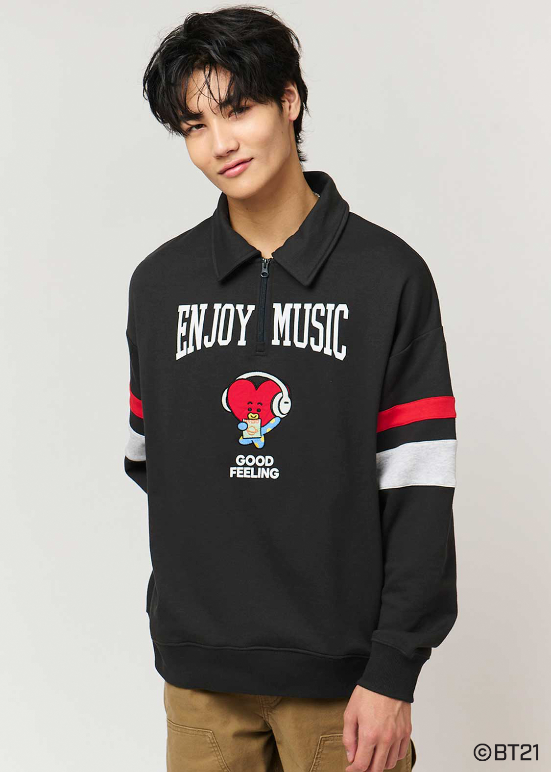 ENJOY MUSIC｜ハーフジップスウェット｜ユニセックス｜グラニフ