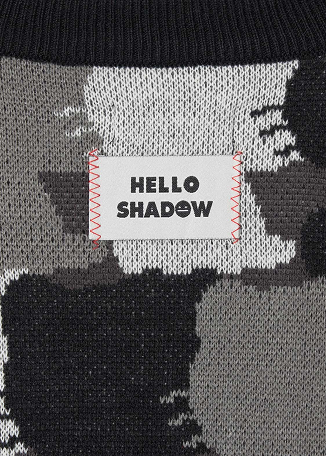 キティ シルエットパターン｜ジャカードVネックカーディガン｜ユニ