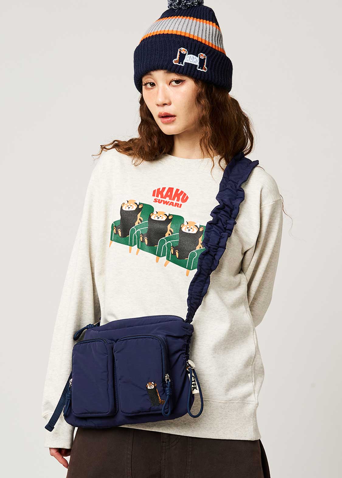 イカク｜ギャザークロスショルダーバッグ｜ユニセックス｜グラニフ