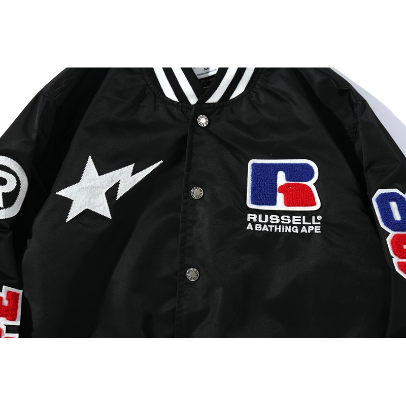 BAPE X RUSSELL COLLEGE VARSITY baseball jacket - nysocialclub