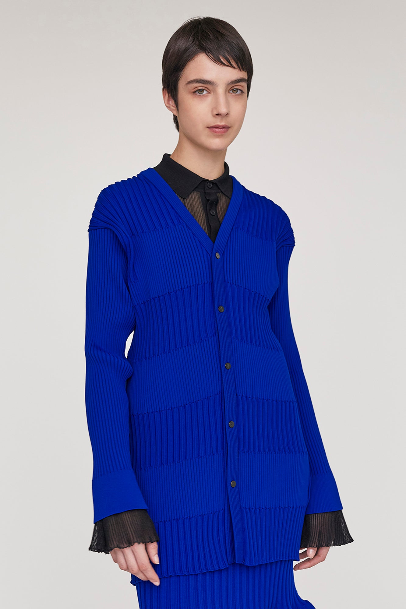 FLUTED LONG CARDIGAN