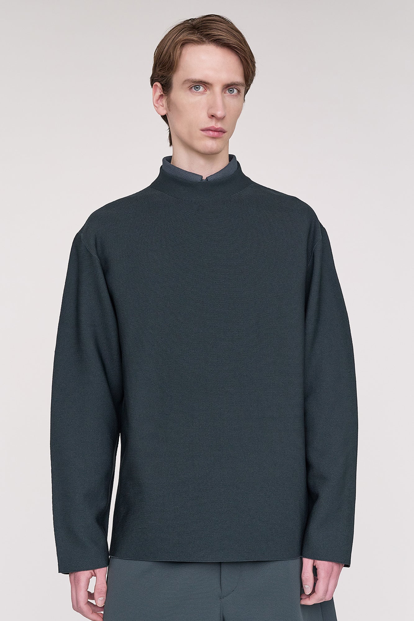 GARTER MOCKNECK LONG SLEEVE TEE SHIRT