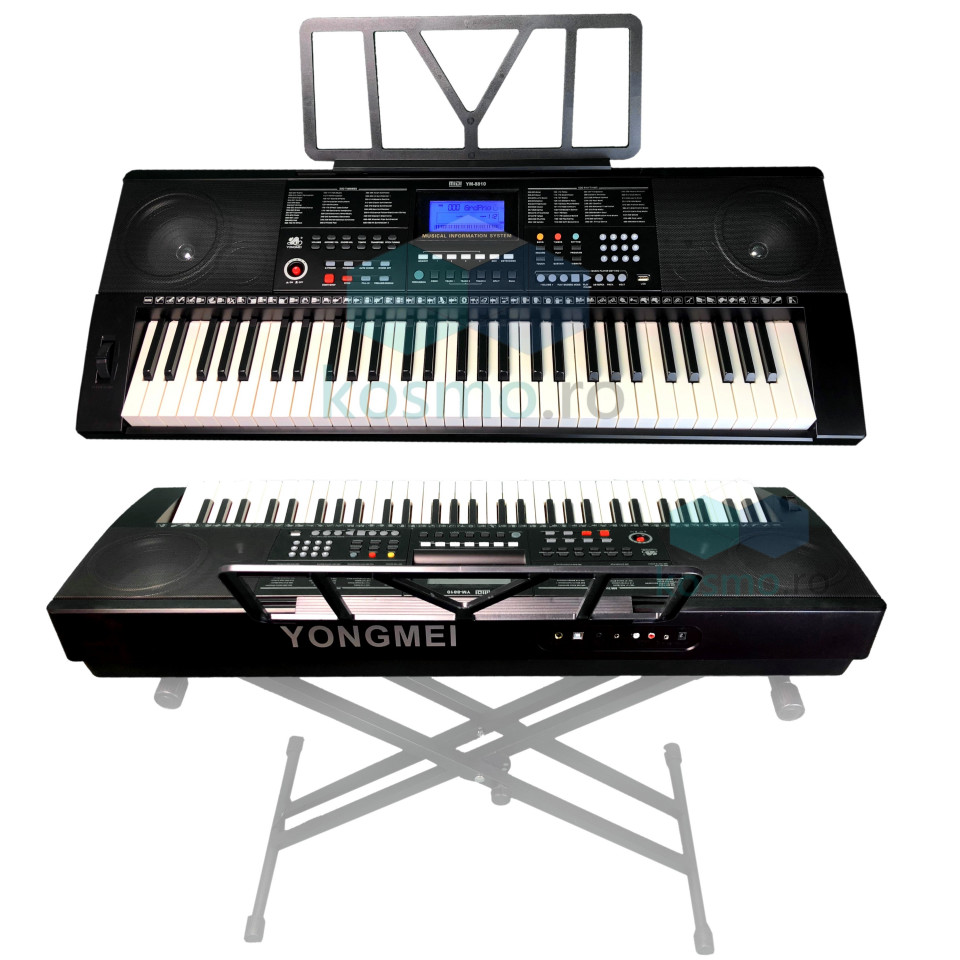 Orga electronica YM-8810, 61 clape Dinamice Touch-response, Afisaj