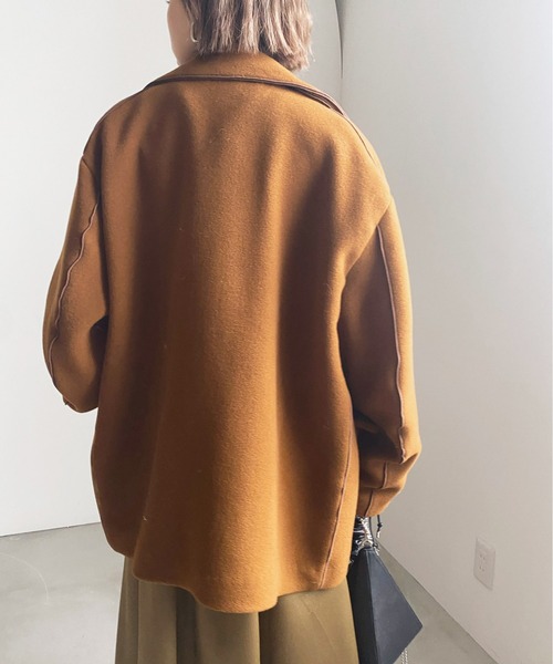 Ameri（アメリ）の「BI COLOR OVER MIDI COAT（ピーコート）」 - WEAR