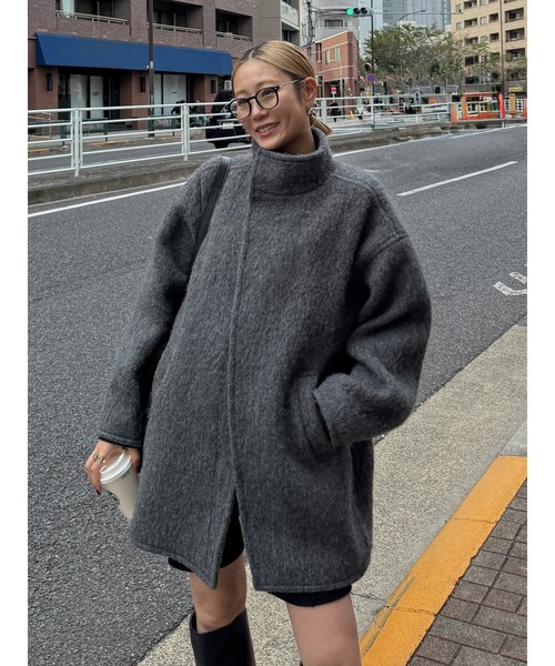 Ungrid（アングリッド）の「アルパカ混ミドル丈スタンドカラーコート