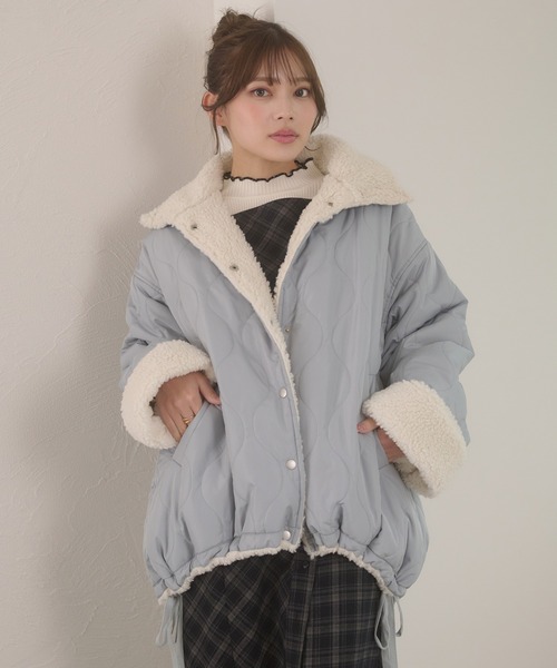 セール】2way reversible quilting boa jacket / 2wayリバーシブル