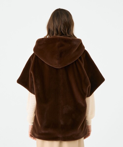 セール】スムースファー フーディーポンチョ（その他アウター