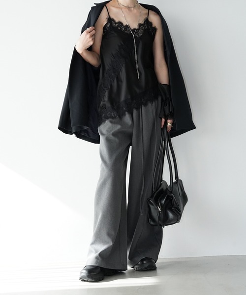 レーストリムサテンキャミソール chw26s006-ファッション通販サイト