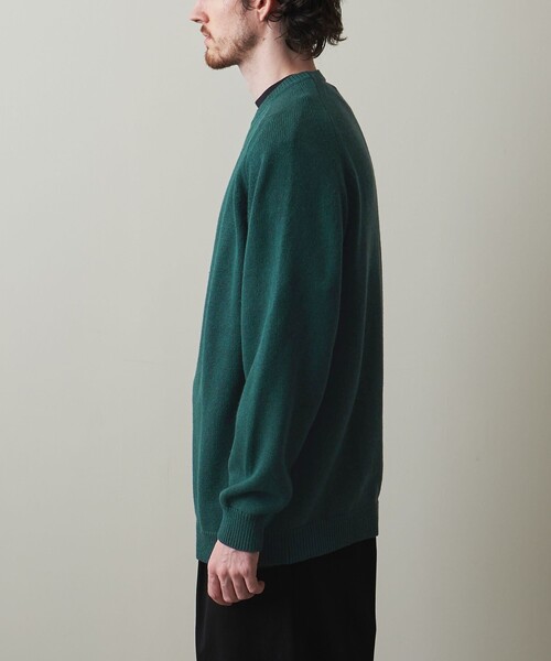 スティーブンアラン LOOSE FIT サドルショルダー ニットセーター 緑