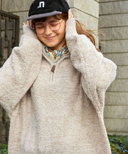 ブークレメランジハーフジップニットプルオーバー（ニット/セーター