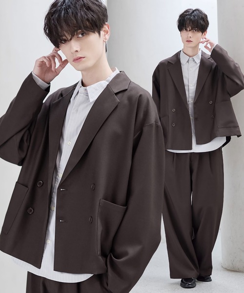 セール】【セットアップ 2点セット】防シワシングル/ダブルテーラード