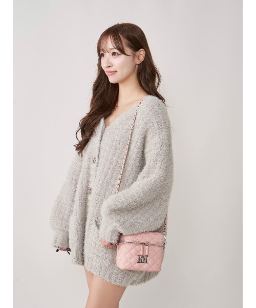 キルティングスクエアミニバッグ(シルバーパーツ)（ハンドバッグ