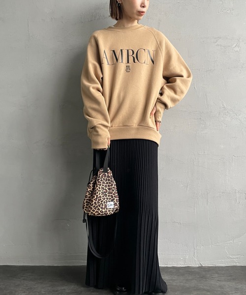 Americana/アメリカーナ] バックジップ ロゴプリントスウェット