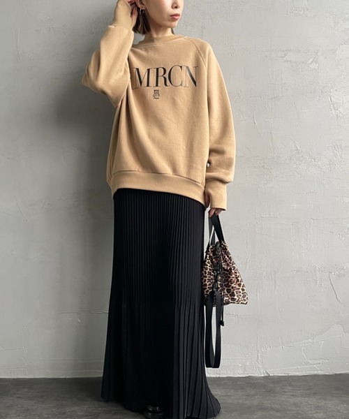 Americana/アメリカーナ] バックジップ ロゴプリントスウェット