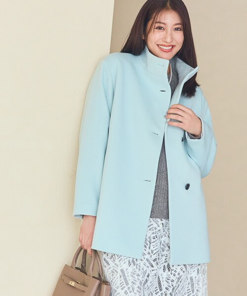 セール】【日本製／ミドル丈】スタンドカラーミドルコート（その他