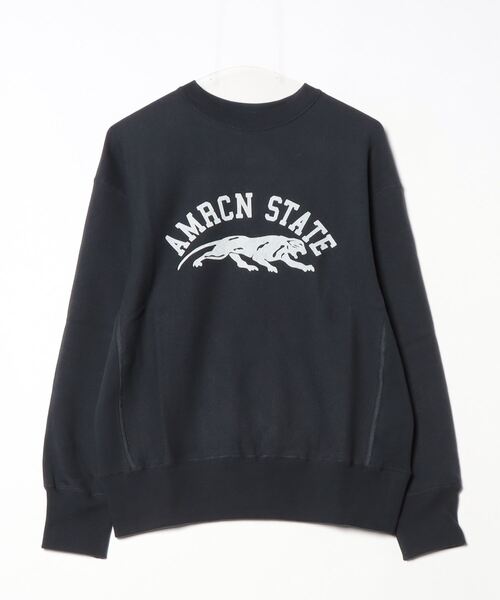 WEB限定】[Americana/アメリカーナ] AMRCN STATE ロゴプリントクルー