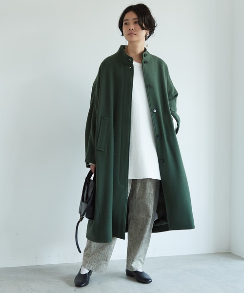 yuni（ユニ ）の「Wool/super100 wide stand collar コート（その他