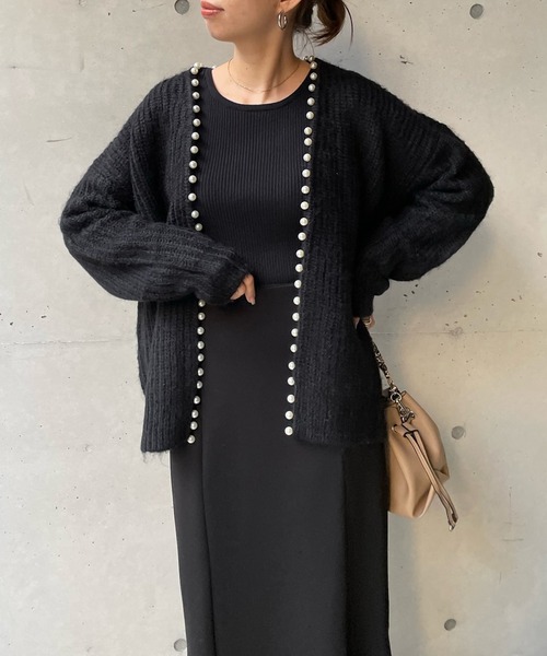 DouDou（ドゥドゥ）の「パールニットカーディガン（カーディガン