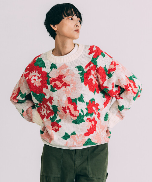 セール】Freada/フリーダ モールヤーン花柄ニット（ニット/セーター