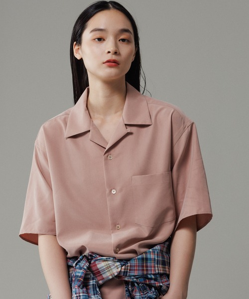リラックス ドレープ レーヨン オープンカラーシャツ / ロングシーズン