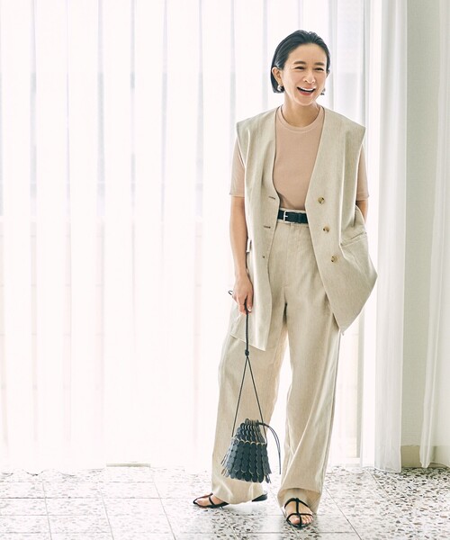 別注】スタイリスト佐藤佳菜子 × SLOANE / クルーネック リブTシャツ