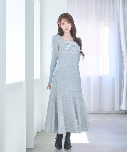 セール】Lace ribbon knit sew one piece（ワンピース）｜Rose Muse