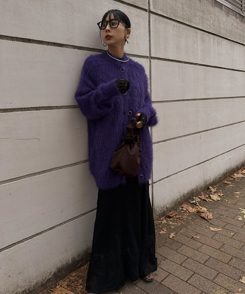 Ameri（アメリ）の「FEATHER OVER CARDIGAN WITH VEST（ニット