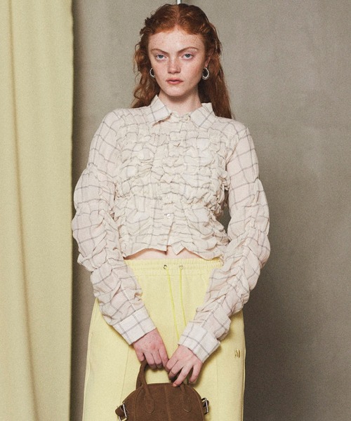 Shirring Bustier Shirt/シャーリングビスチェシャツ【MAISON SPECIAL