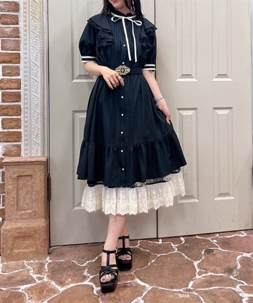 axes femme（アクシーズファム）の「肩フリルワンピース（ワンピース