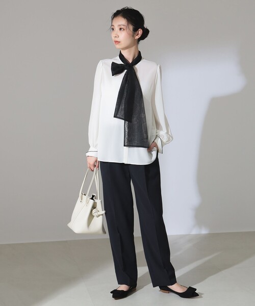 Demi-Luxe BEAMS（デミルクス ビームス）の「シアー ボウタイブラウス