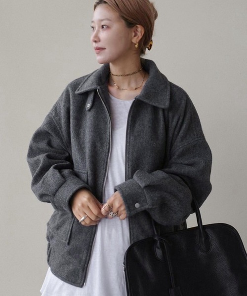 セール】《hideka select》シャギーフライトブルゾン / オーバーサイズ