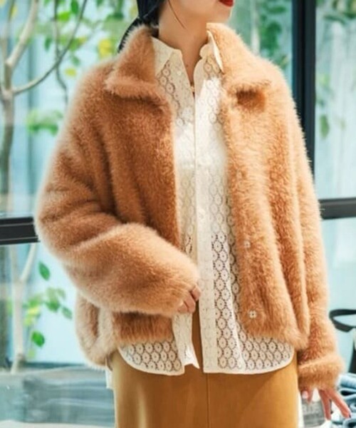 セール】フェザーヤーン ステンカラーカーディガン（カーディガン