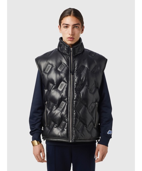 DIESEL（ディーゼル）の「メンズ ダウン ベスト レザー（ダウンベスト