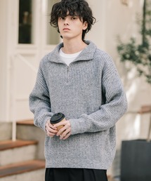 ハーフジップ」に該当するニット/セーター（グレー/灰色系