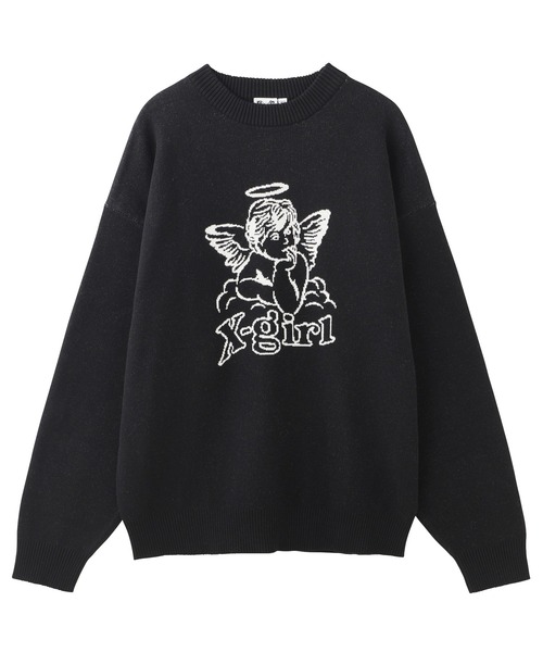 X-girl（エックスガール）の「ANGEL JACQUARD KNIT TOP（ニット