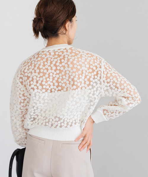 IENA（イエナ）の「《追加2》フラワーレースニットカーディガン