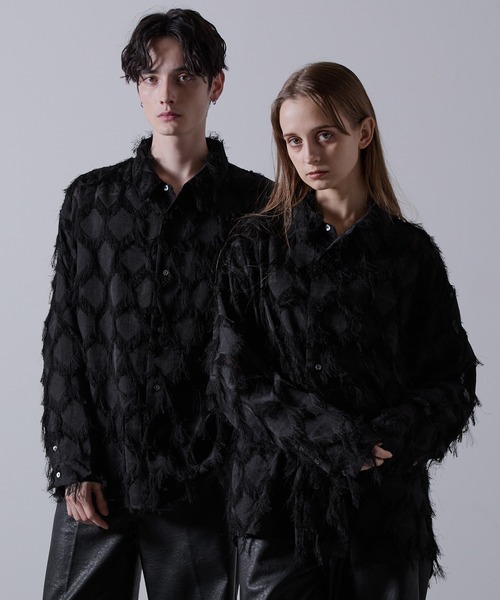 CLEL】Fringe Design Jacquard Shirt/フリンジデザイン ジャカード