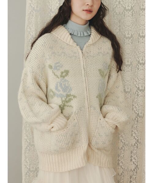 merry jenny（メリージェニー）の「roseカウチンニット（カーディガン