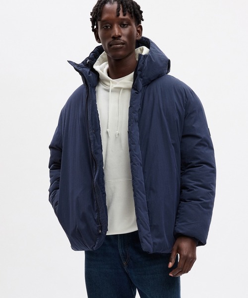GAP（ギャップ）の「GAPロゴ フーデッドパファージャケット(ユニ