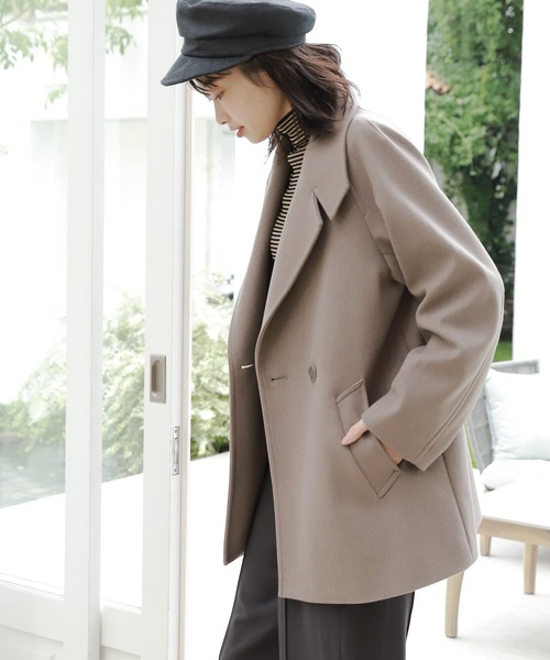 LAKOLE（ラコレ）の「ウーリーテックラペルドピーコート / 953529