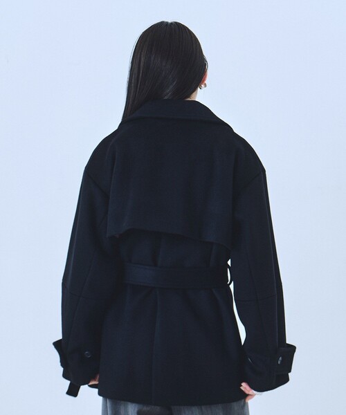 再入荷なし！】SUPER140ラペルショートコート｜ウール/保温/冬服