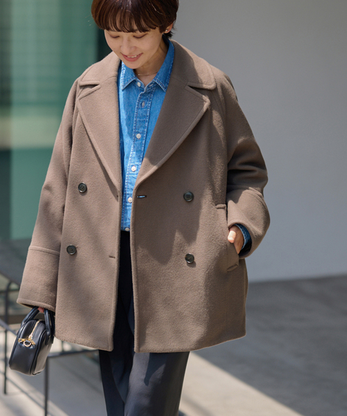 セール】《追加》尾州ウールスーパー100モッサPコート（ピーコート