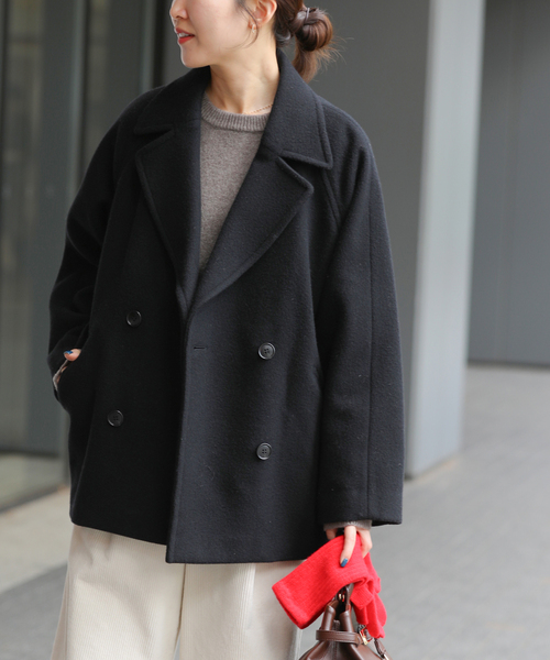 セール】《WEB限定》尾州ウールショートPコート（ピーコート