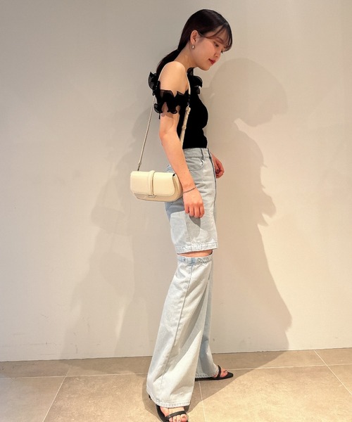 SNIDEL（スナイデル）の「Sustainableプリーツフリルドッキングニット