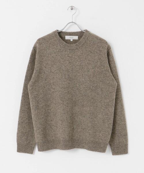 セール】『XLサイズあり』シェットランドウールクルーネックニット