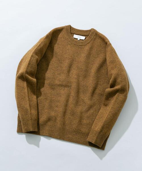 セール】『XLサイズあり』シェットランドウールクルーネックニット