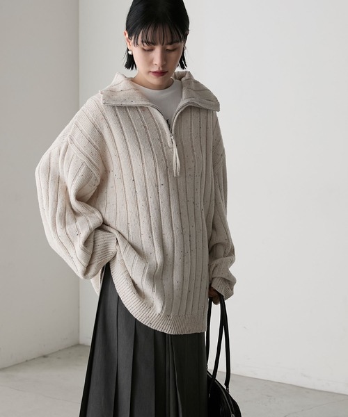 forksy.】ネップハーフジップセーラービックニット forksy.│MONO-MART