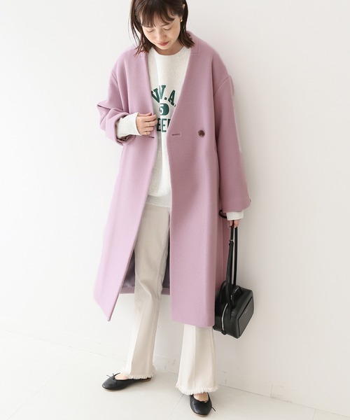 SLOBE IENA（スローブイエナ）の「Super100 ダブルモッサVネックノー